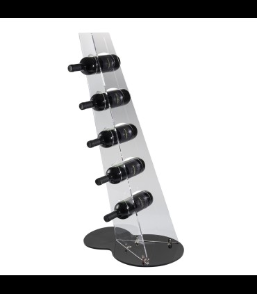 Portabottiglia a pavimento 5 posti in plexiglass trasparente