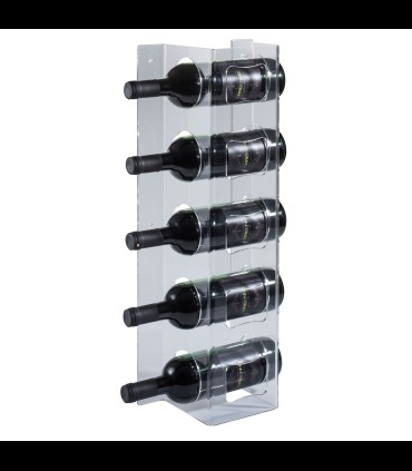 Portabottiglia a parete 5 posti in plexiglass trasparente