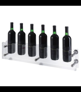 Bottle holder wall 6 placed in transparent plexiglas