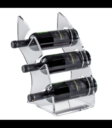 Bottle holder table top 3 places in transparent plexiglass