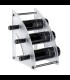 Bottle holder table top 3 places in the plexiglas, brushed steel