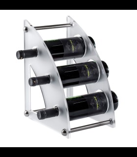 Bottle holder table top 3 places in the plexiglas, brushed steel