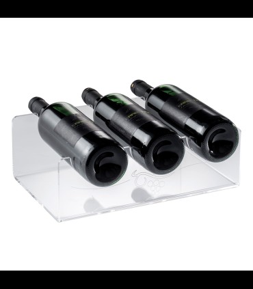 Bottle holder table top 3 places in transparent plexiglass
