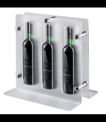 The bottle holder to the wall 3 placed in transparent plexiglas