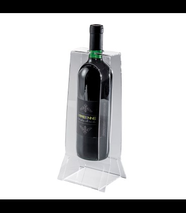 Portabottiglia tavolo 1 posto in plexiglass trasparente