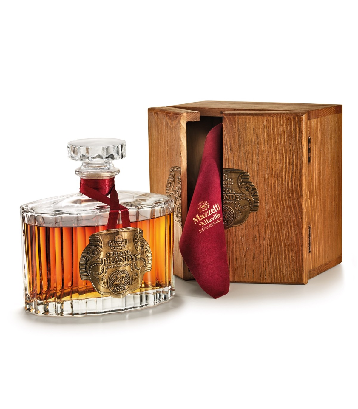 Special Brandy 27 years aged 70cl in wood box - Mazzetti