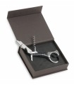 Corkscrew professional size capsule of stainless steel and wood accents (black)