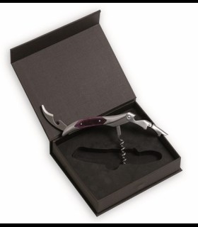 Corkscrew professional DOUBLE LEVER stainless steel inserts in the wood (walnut)