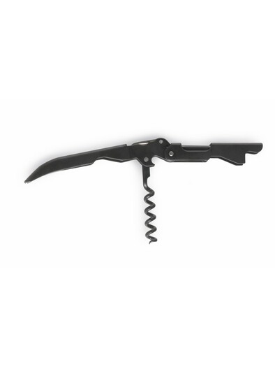 Corkscrew for the Sommelier of the steel Double-lock (black)