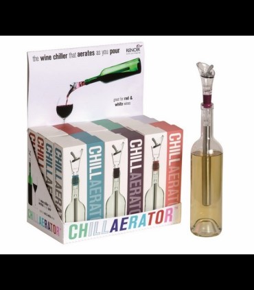 Refrigera, Ossigena, Versa e Tappa con Chill aerator per vino
