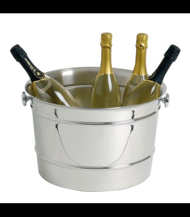 Wine-cooler door and ice in stainless steel