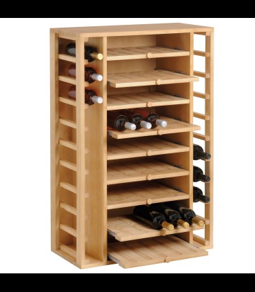 Wine cellar in solid pine for 65 bottles of wine included